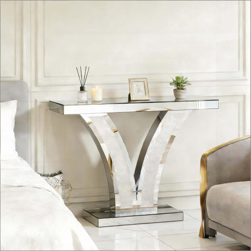 Console à miroir en forme de V avec élégance moderne