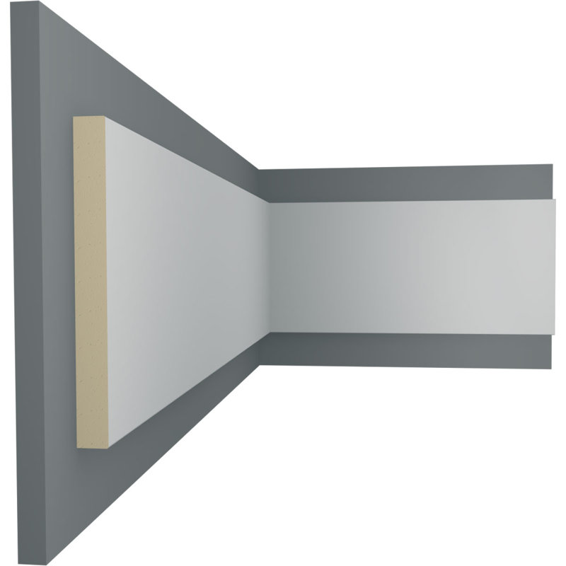 7.5'' H x 78.75'' W x 0.75'' D Primed White Urethane Flat Trim Moulding (Set of 2)