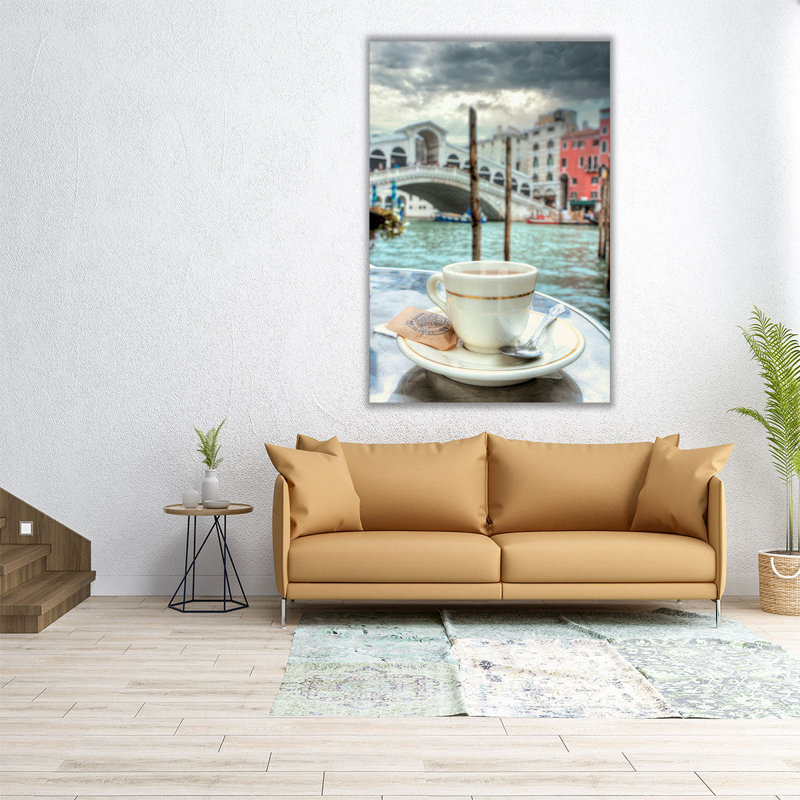 Caffe Rialto Bridge 1 - reproduction d'art sur toile, H 48 po x l 32 po