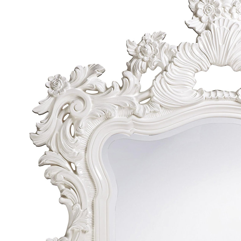 Miroir mural et coiffeuse Cilegon, Blanc lustré