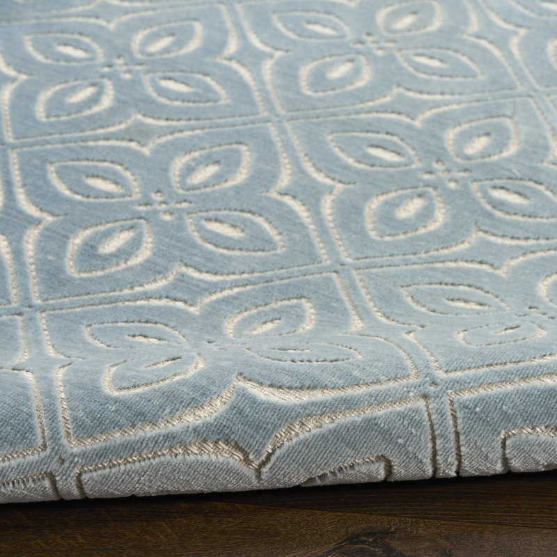 Nourison Washable Charm 2'2" x 8' Blue Ivory Contemporary Indoor Rug, Runner 2'2" x 8'