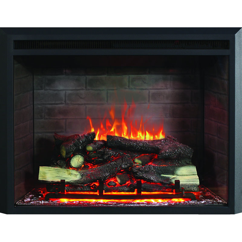 WEMBURY FLAMME Black Electric Fireplace Insert, 63cm H x 81cm W x 22cm D
