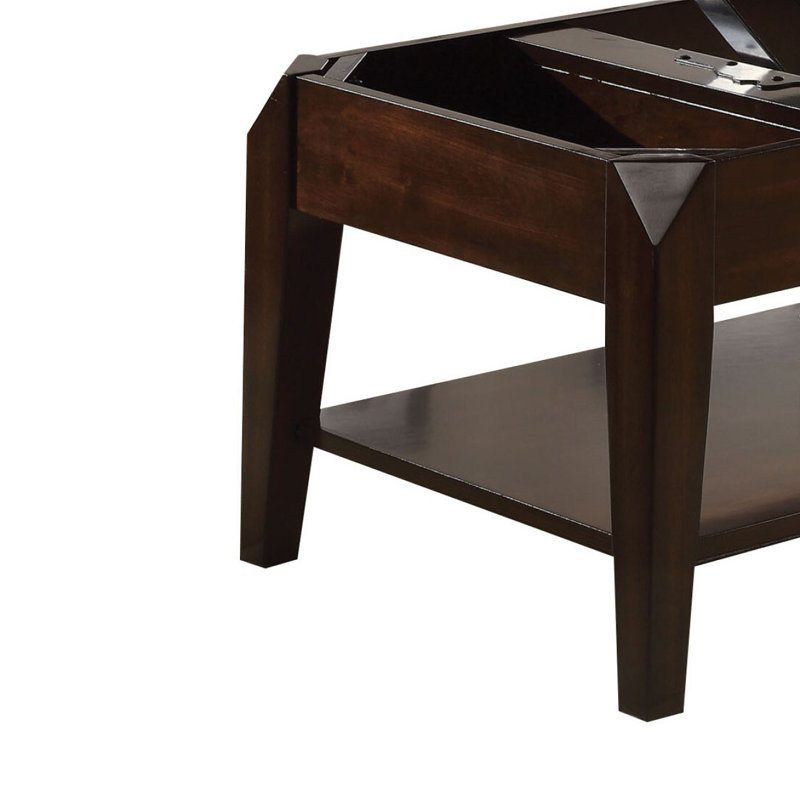 Table basse en noyer avec plateau relevable