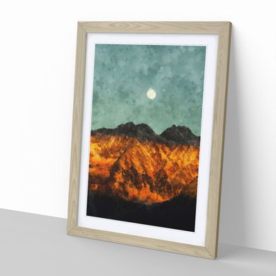 The Moon Above the Mountains - Picture Frame Graphic Art
