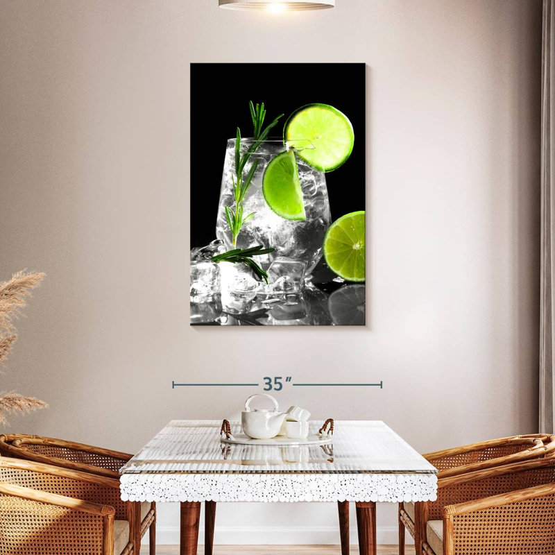 Cold Lime Cocktail Canvas Print, 45" H x 30" W x 1.25" D