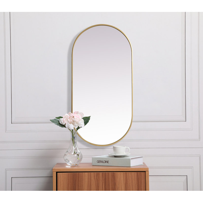 Elington Metal Oval Mirror, 48"  x 24" , Brass