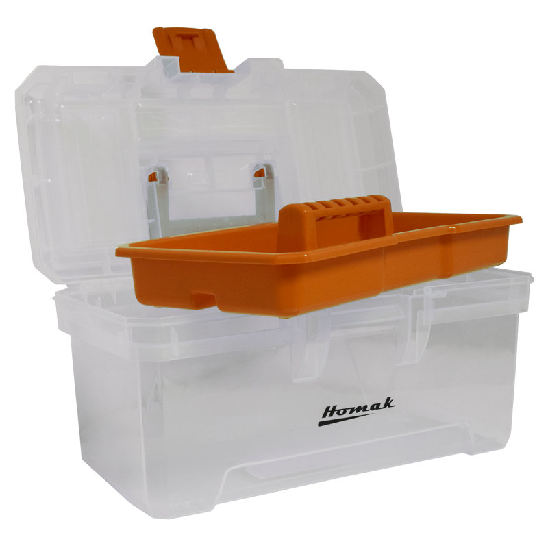 Boîte à outils transparente 15" en plastique