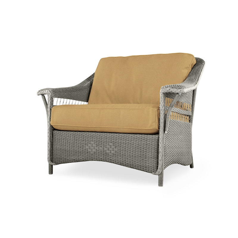 Nantucket Outdoor Lounge Chair, Raindrop Almond, Pewter