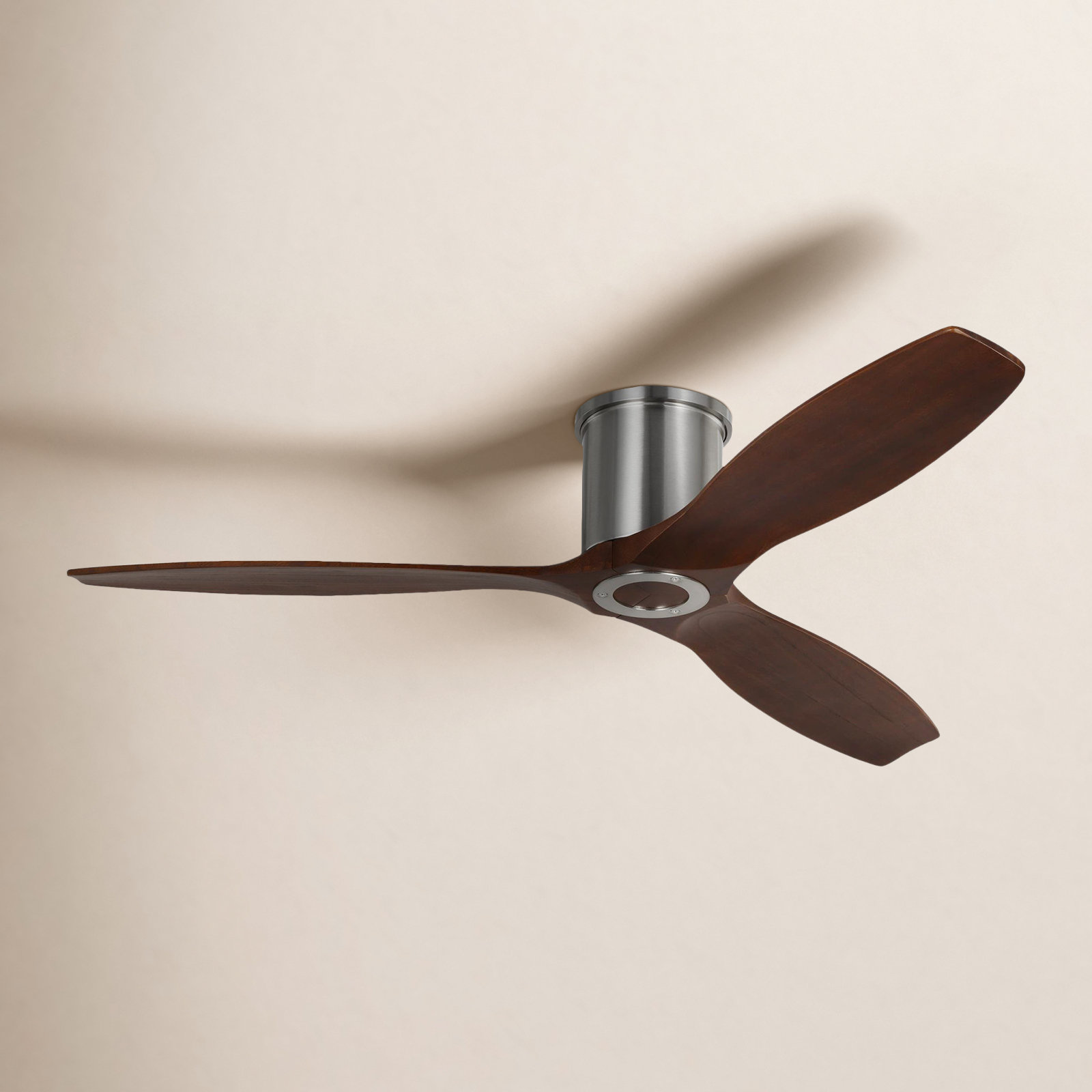 Rafaella 52'' 3 Blade Ceiling Fan, Dark Walnut, Brushed Steel