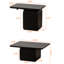 Ensemble de tables basses carrées de style rétro avec finition grain de bois, pour le salon, le bureau et la salle à manger (ensemble de 2)-129682127