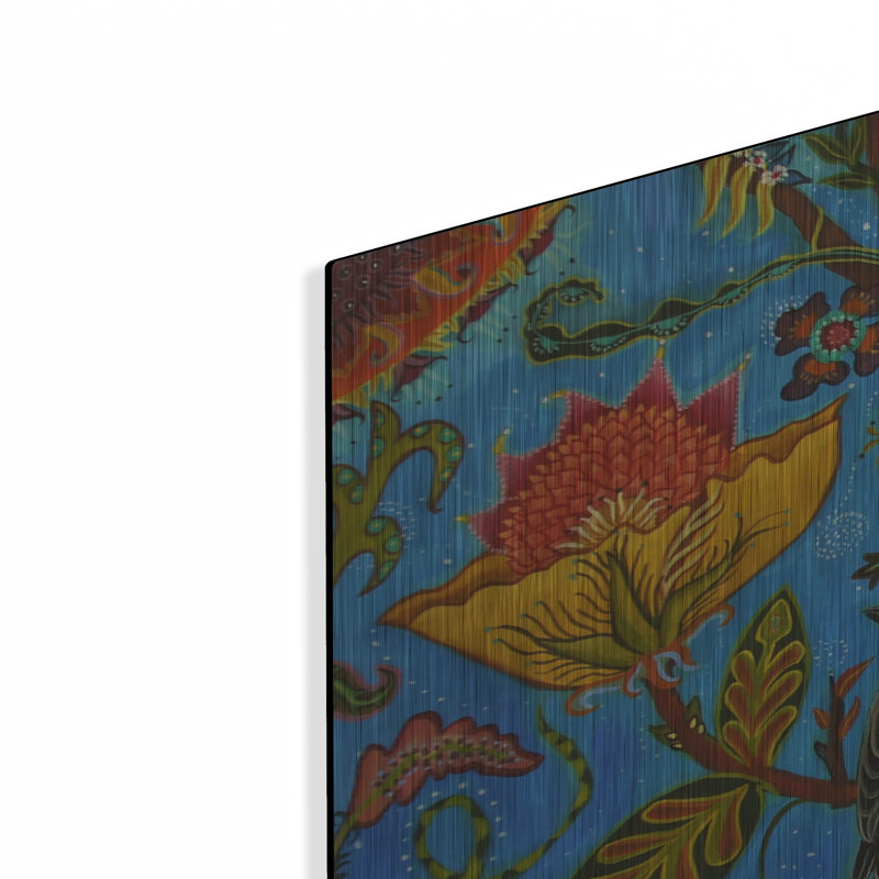 «Flowers Gone Wild» par Catherine A Nolin, art mural en métal, 36 po x 24 po