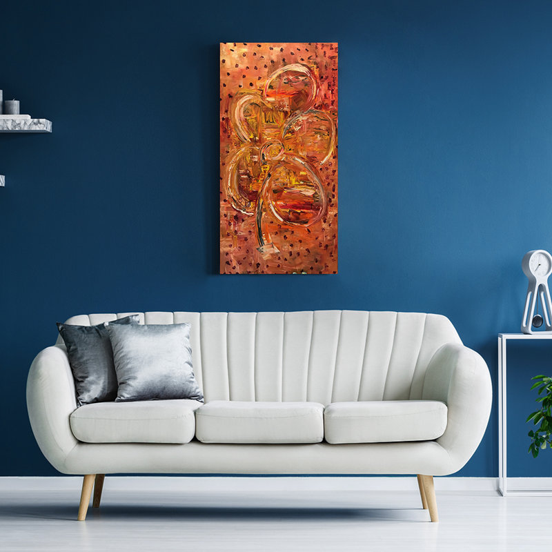 Orange Flower Painting by Irina Gorbman, 14" H x 11" W