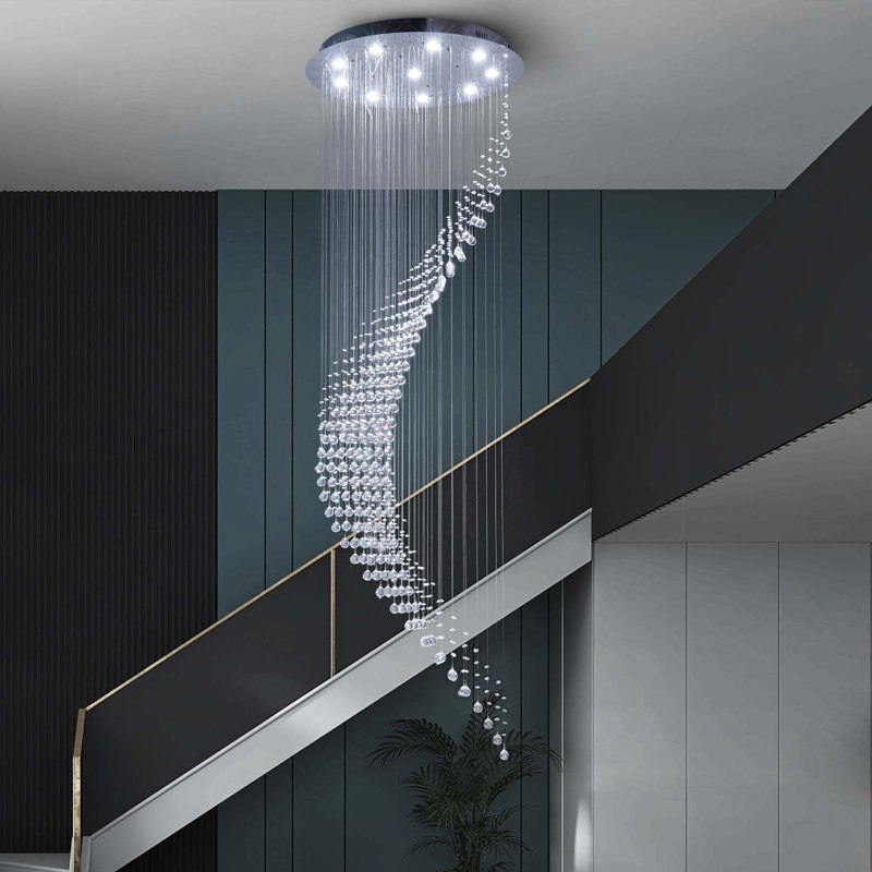Dimmable 10-Light Geometric Crystal Chandelier