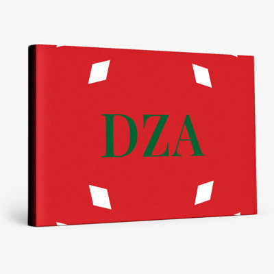 Drapeau de l'Algérie, monogramme de diamant de luxe - blanc rouge vert - art mural sur toile