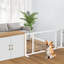 Barrière pour animaux autoportante, clôture pour escaliers, portes et couloirs, blanc