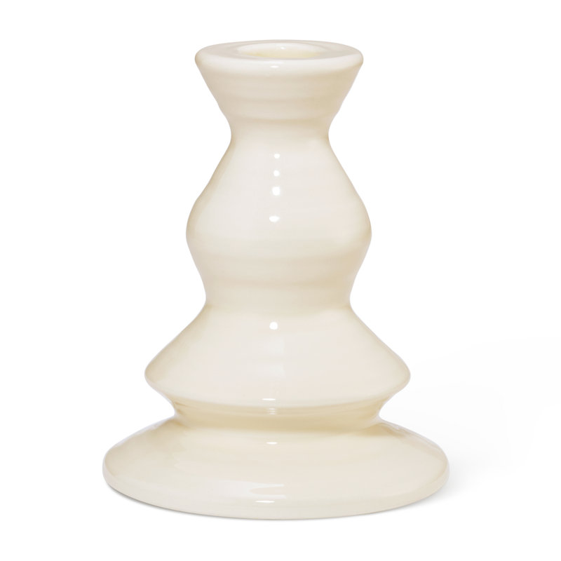 Cream Ceramic Handmade Taper Candleholder