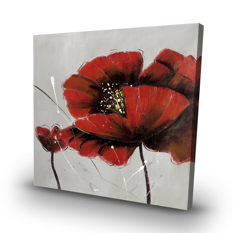 poppy flowers - 32"x32" art on canvas