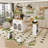 80.7" Expandable Kitchen Island with Dining Table, Solid Wood Grain Countertop with Power Outlet, Mobile Storage Cart with Cabinet & 2 Drawers, Kitchen Prep Table,White