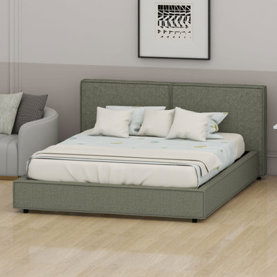 Le cadre de lit plateforme avec coutures de qualité supérieure offre un soutien ergonomique et une installation facile.