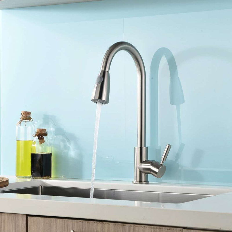 Concordia Brushed Nickel Kitchen Faucet with Pull Down Sprayer