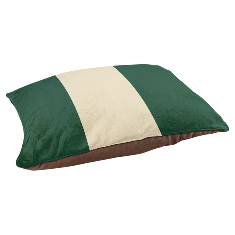 Coussin pour chien hockey Las Vegas, Moyen (H 14 po x l 40 po x P 30 po), Vert forêt / blé du Minnesota / vert forêt