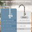 Waterfall Kitchen Faucets with Pull Down Sprayer, Three Function Sprayer Single Handle Sink Faucet 1 Hole Installation, 360°Rotatable Kitchen Sink Faucet
