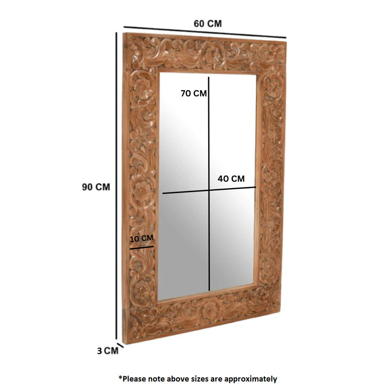 Camaran Solid Wood Rectangle Wall Mirror