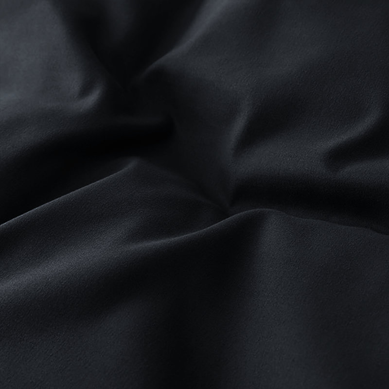 Plain Microfibre Reversible Contemporary Luxury Quilt Duvet Cover with Pillow Cases, Black