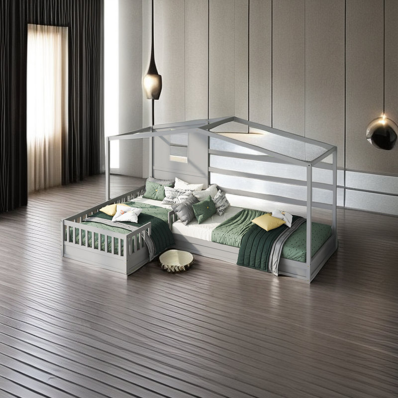 Lit plateforme Tallulah, gris
