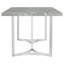Table de salle à manger moderne en faux marbre avec un élégant design à double piédestal
