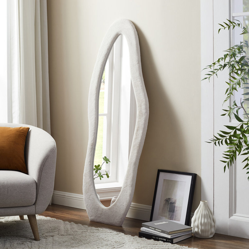 Cynita Free Form Mirror, Beige