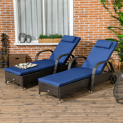 Attahrawi 78.75" Long Reclining Chaise Lounge Set