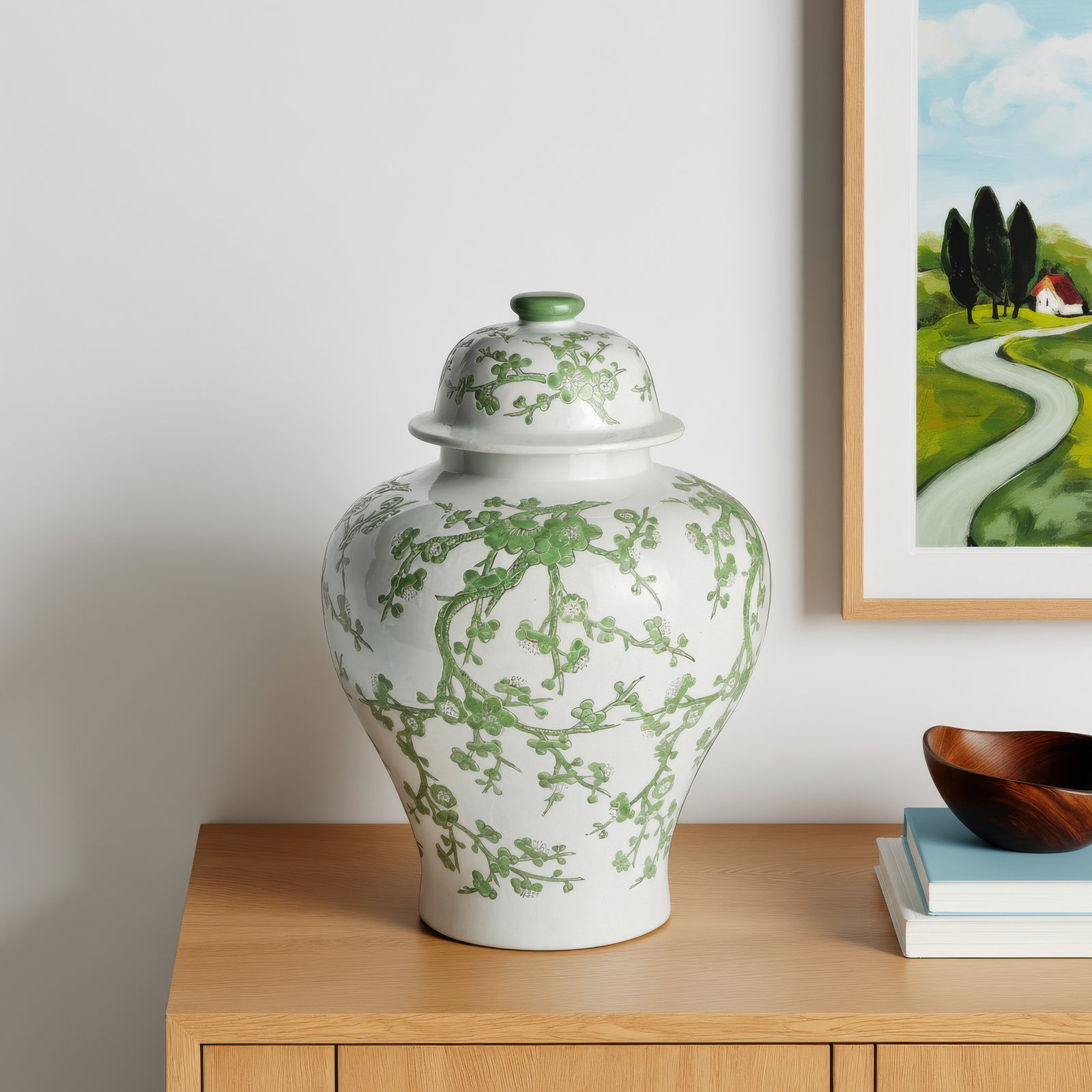 Rem 22.25'' Handmade Porcelain Ginger Jar
