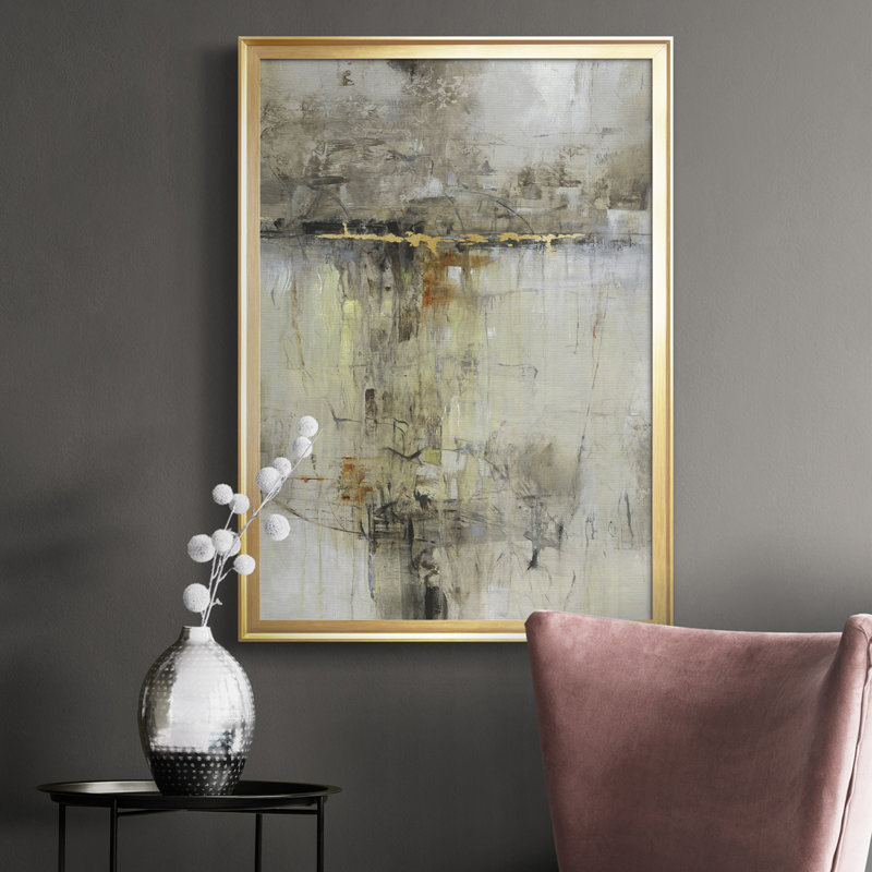 Cross Over II - reproduction d'art sur toile, H 42,5 po x l 30,5 po, Impression encadrée, Doré