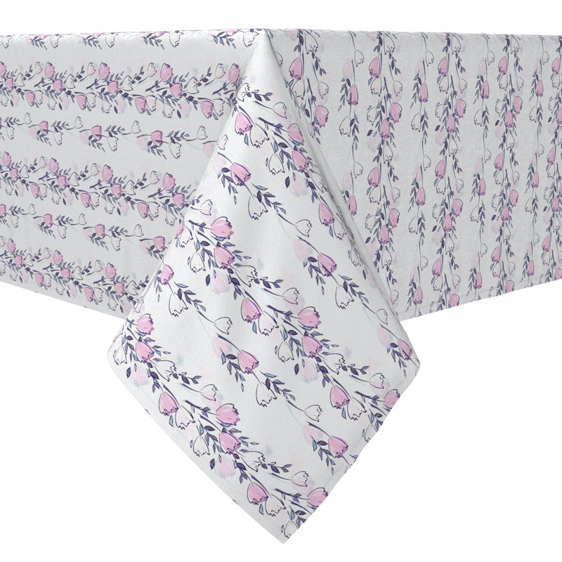 Rectangular Floral Cotton Twill Table Runner