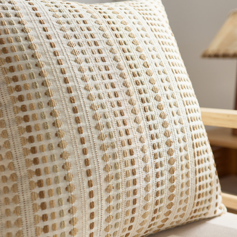Boho Beige Woven Accent Cushion Cover