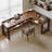 Light-walnut L-Shaped Solid Wood with 3 drawers desk-109691594-109691592