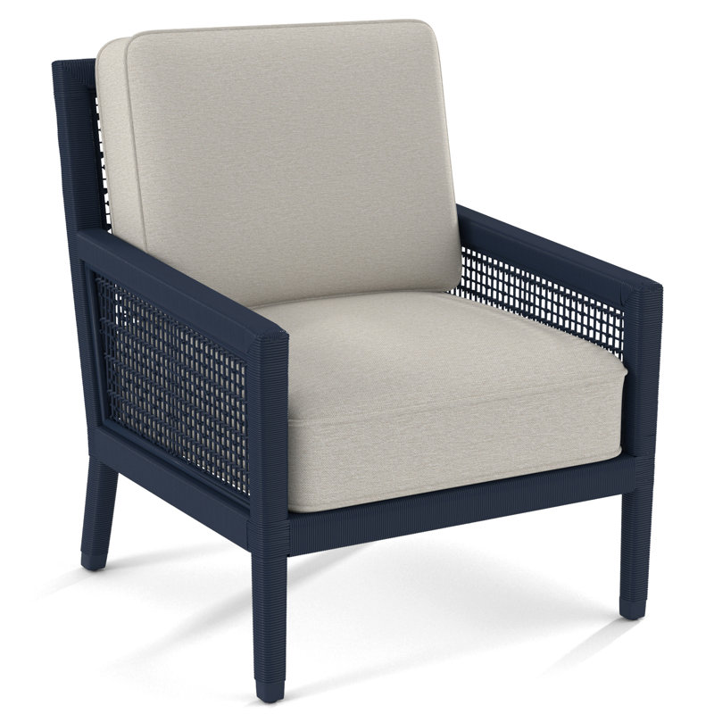 Harper Upholstered Armchair, Navy, White Performance Fabric; 0851-94