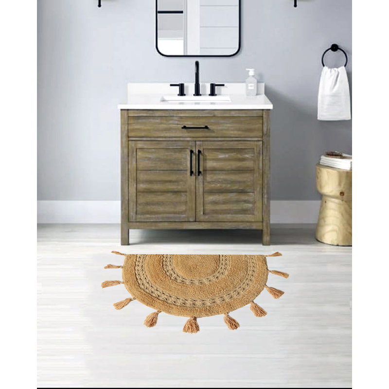 Tapis pour salle de bain Abinash, Beige