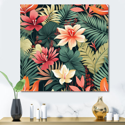 Motif de jungle, feuilles de palmier III - art mural jungle