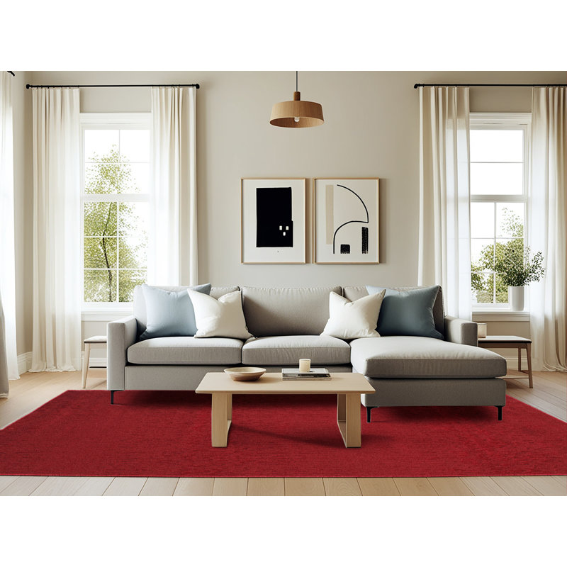 Tapis rouge contemporain, Rectangle 6 pi x 9 pi