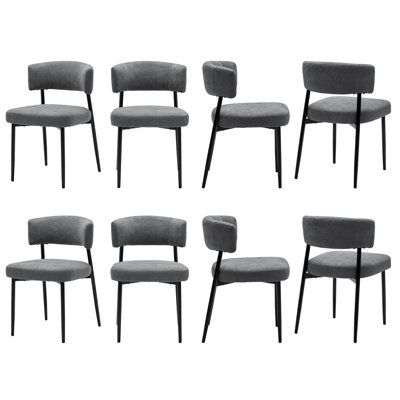 Curved Back Upholstered Dining Chair