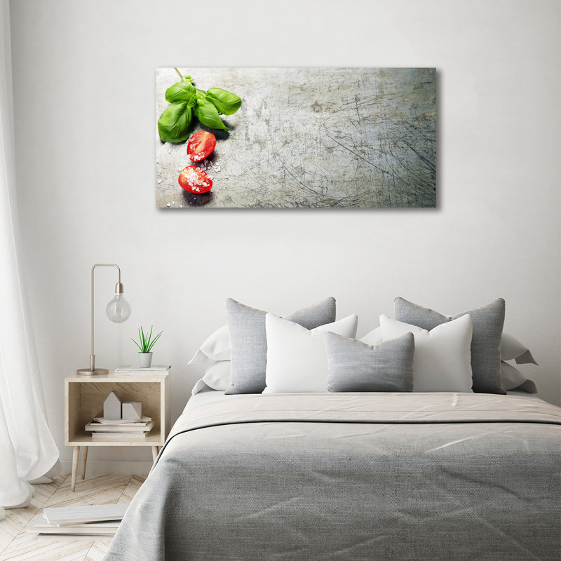 Tomatoes And Basil - No Frame Print on Canvas, 70cm H x 140cm W