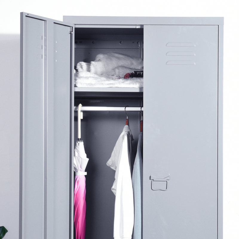 Buchheit 2 Door Steel Wardrobe, Grey