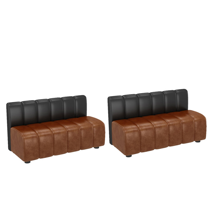 Banc rembourré en similicuir Nafsika, Brun