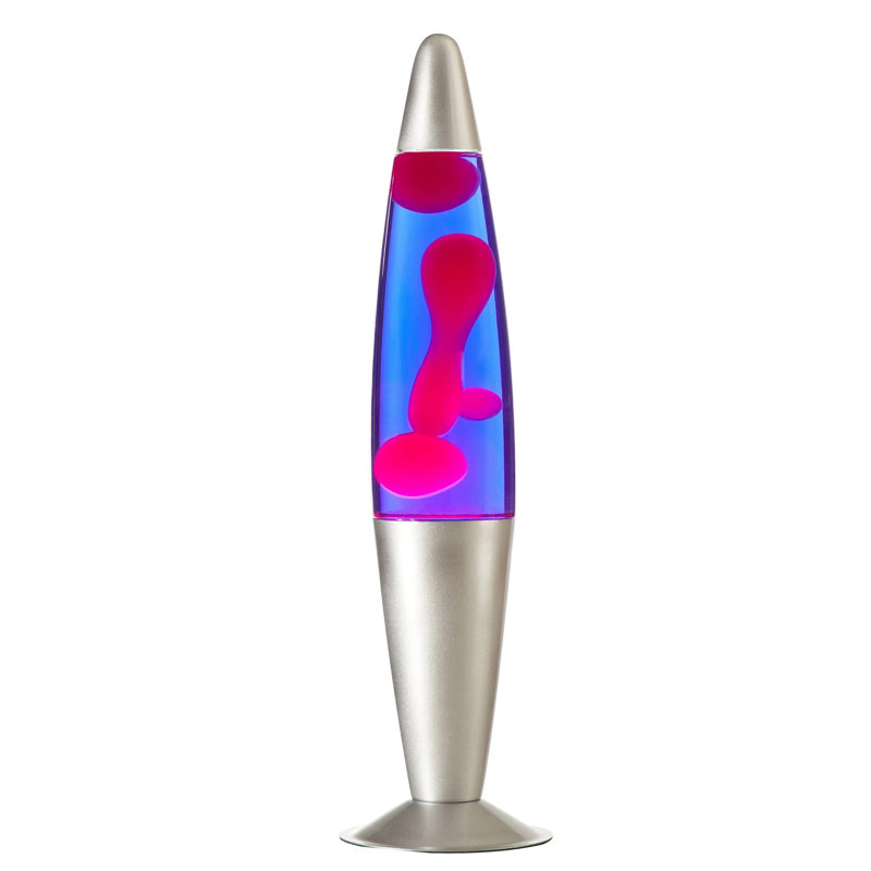 16" Wax Motion Volcano Lamp, Silver, Pink/Purple