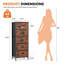 Commode à 5 tiroirs en tissu, commode de rangement verticale avec plateau en bois, grand rangement-118614668
