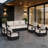 Abdullah 5-Piece Modern Aluminum Outdoor Patio Furniture Set with 4 Swivel Chairs and Beige Cushions-1422751098