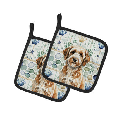 Paire de poignées en verre Lagotto Romagnolo