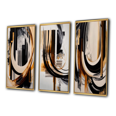 Gold Touch Art Deco - ensemble d'art moderne de 3 pièces